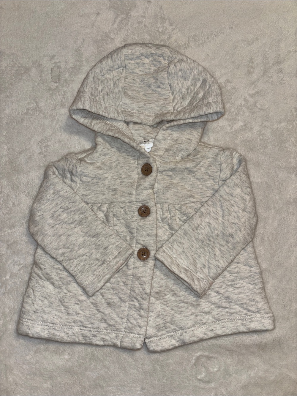 Carters 6 month Cozy Hooded Baby sweater in Heather Gray